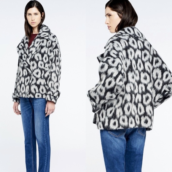 IRO Jackets & Blazers - IRO | Kessy Wool Animal Print Coat NWT